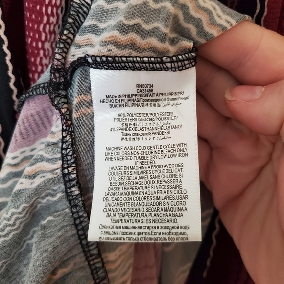 BCBGENERATION Ruffled Short Sleeve Striped Dress Ladies Size XXS Red Brown Boho - Picture 4 of 4